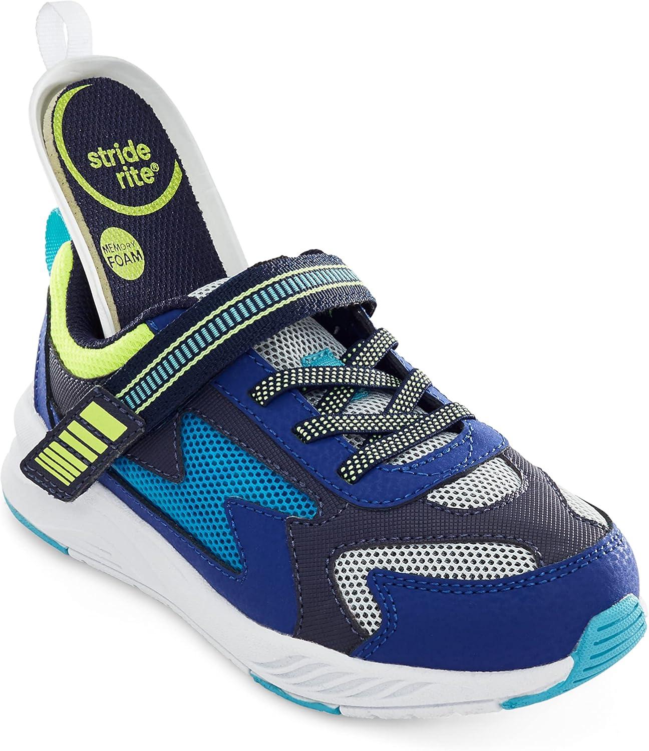 imageStride Rite Boys Toddler and Little Kid Lighted Cosmic Adaptable LightUp SneakerNavy Multi
